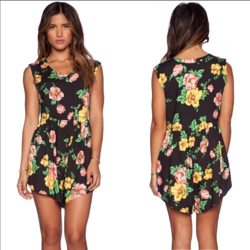 Some Days Lovin Oversized Floral Romper Dress S